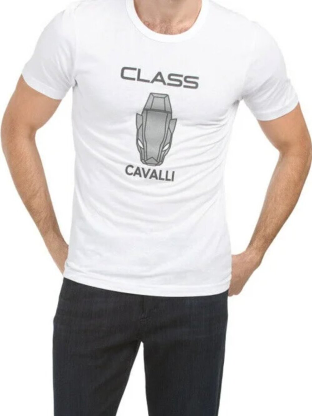 Cavalli Class Panther Print Crew Neck T-Shirt